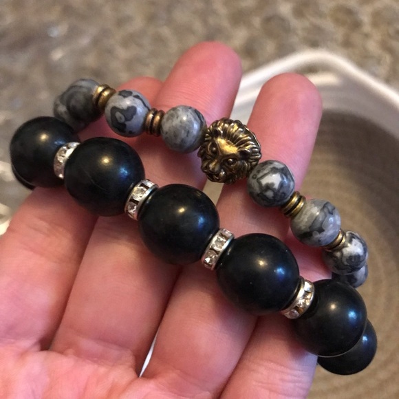 Tigers Eye & Lava Rock Stone Essential Oil Diffusing Bracelets | Meditation - Picture 5 of 10